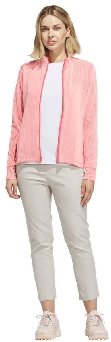 Adidas Dames W Textured Golfvest - M - Rood - afbeelding 5 van 6