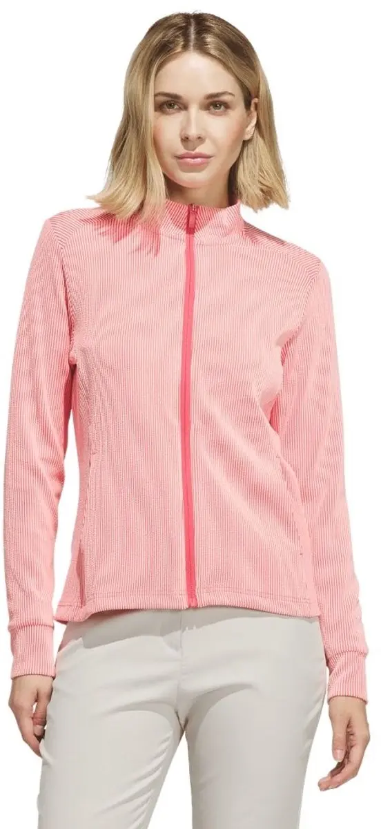 Adidas Dames W Textured Golfvest - M - Rood - afbeelding 3 van 6