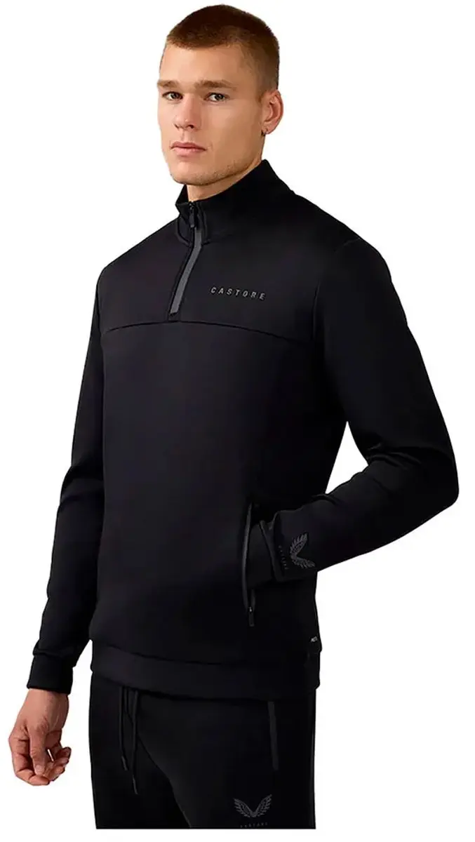 Castore Scuba Half Rits Lange Mouw T-shirt Zwart S Man