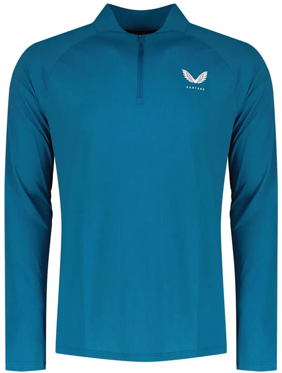 Castore Flow Breathable Half Rits Lange Mouw T-shirt Blauw M Man