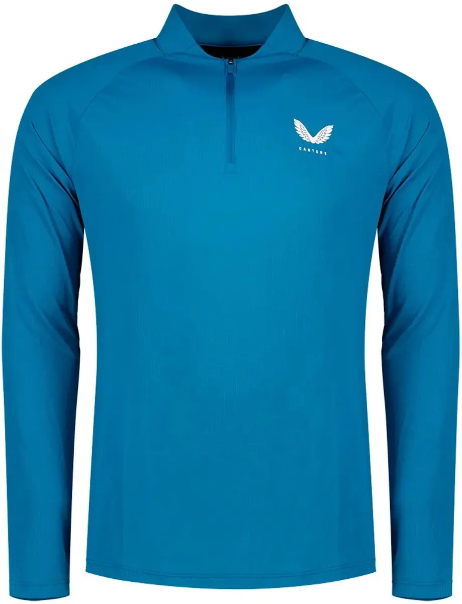 Castore Flow Breathable Half Rits Lange Mouw T-shirt Blauw S Man