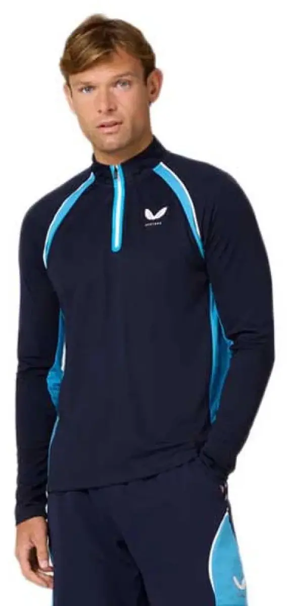 Castore Amc Aeromesh Half Rits Lange Mouw T-shirt Blauw M Man