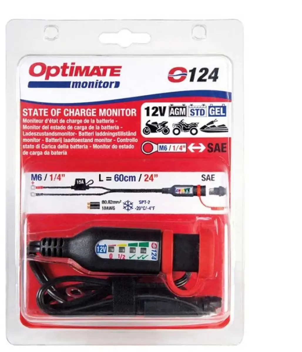 TecMate OptiMate O-124 Accu-Statusmonitor 12V - 4LED - SAE - afbeelding 6 van 6