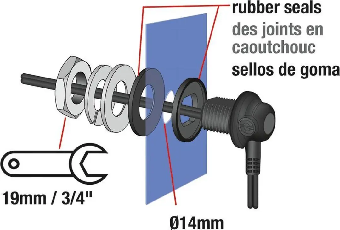 TecMate OptiMate O-30 SAE Kabel Doorvoer Tanktas - 30cm - afbeelding 5 van 6
