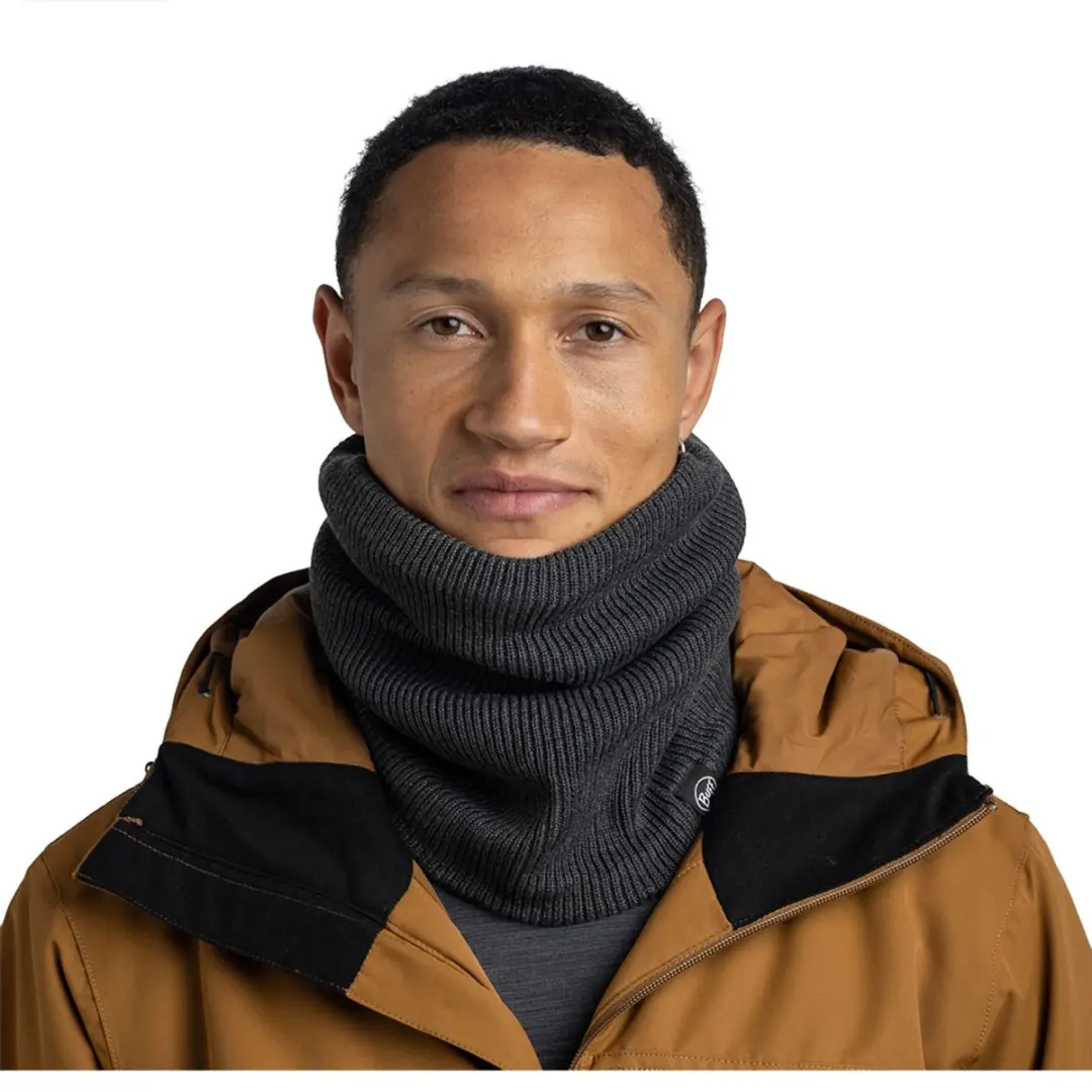 Buff Knitted & Fleece Nekwarmer - Renvi Grey Heather