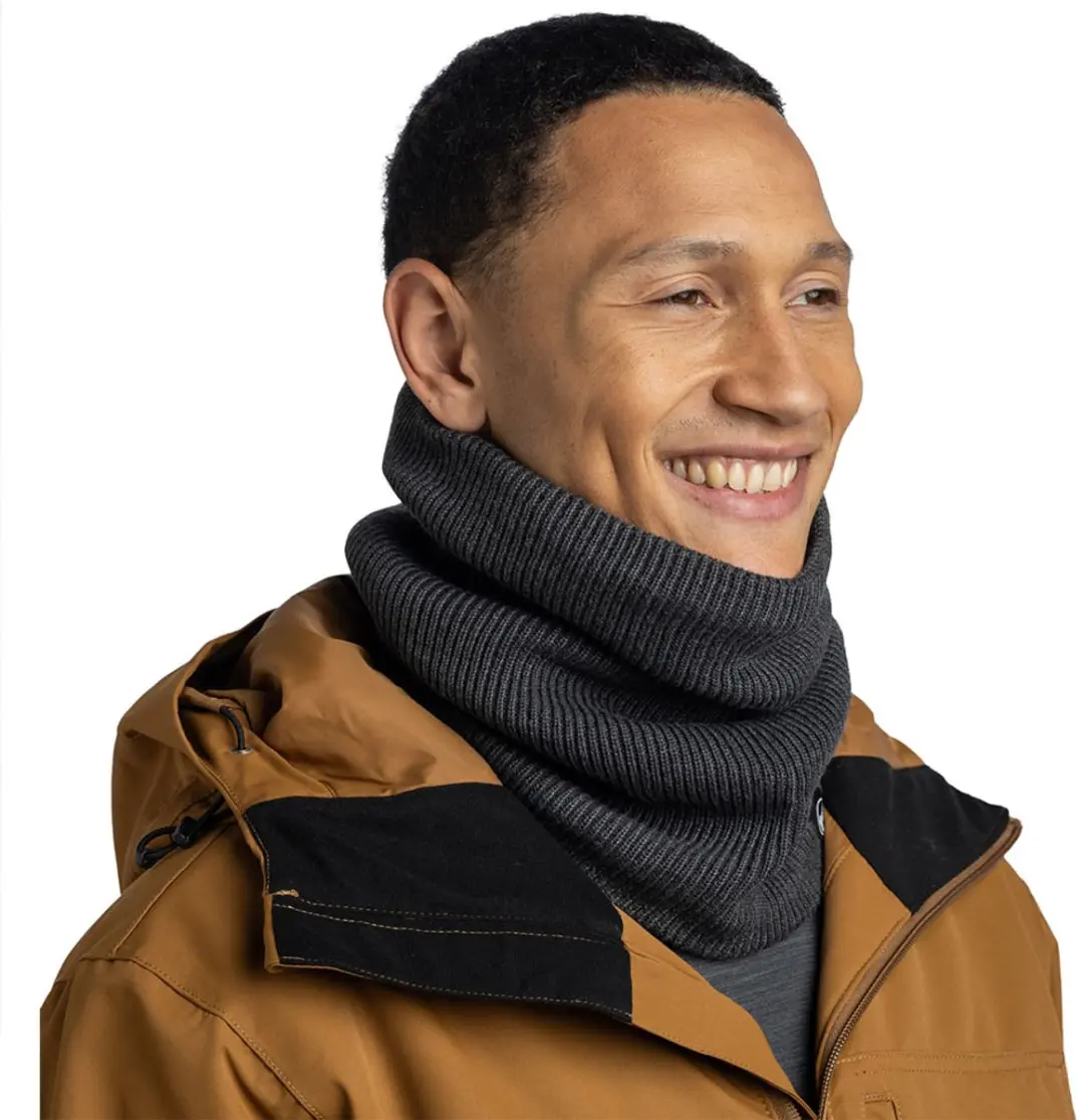 Buff Knitted & Fleece Nekwarmer - Renvi Grey Heather