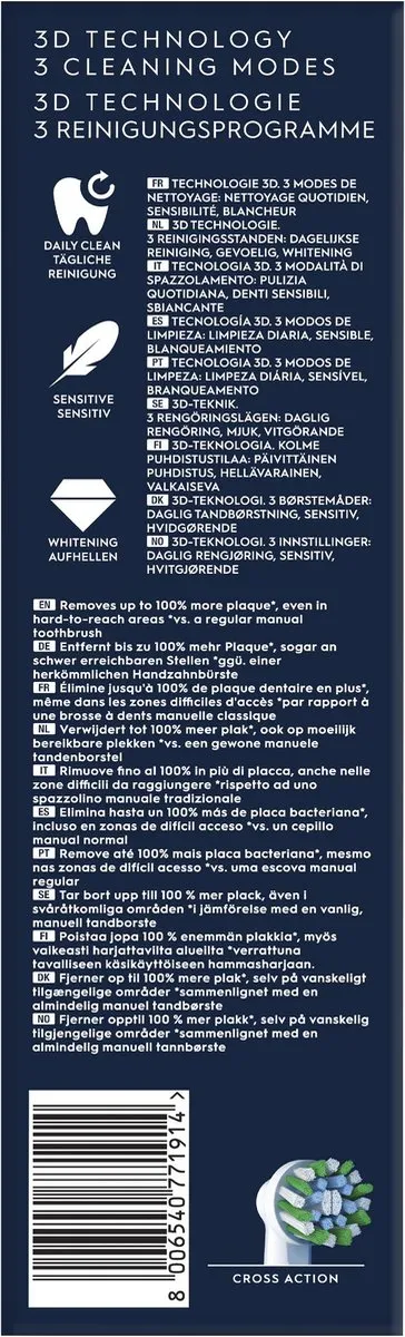 Oral-B Pro 1 - Oplaadbare Elektrische Tandenborstel - Met Drukregeling - Turquoise + Extra Opzetborstel