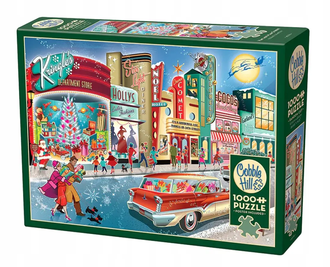 Kerstpuzzel 1000 stukjes: Kerstinkopen in de stad