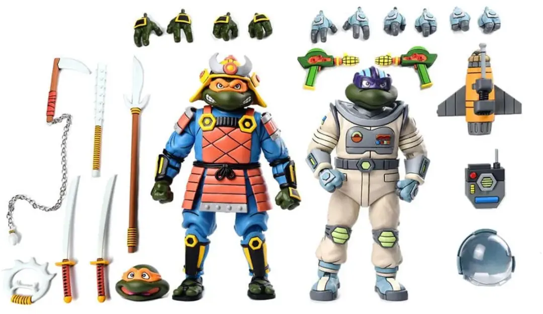 NECA Teenage Mutant Ninja Turtles (Cartoon) Action Figure 2 Pack Space Adventure