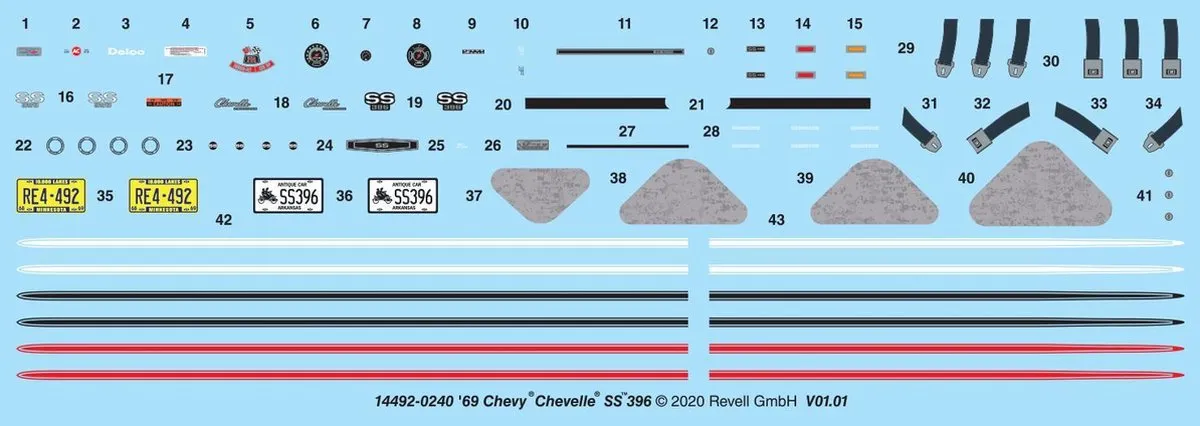 Revell 14492 1969 Chevelle SS Modelbouwpakket - 1:25 - Multi