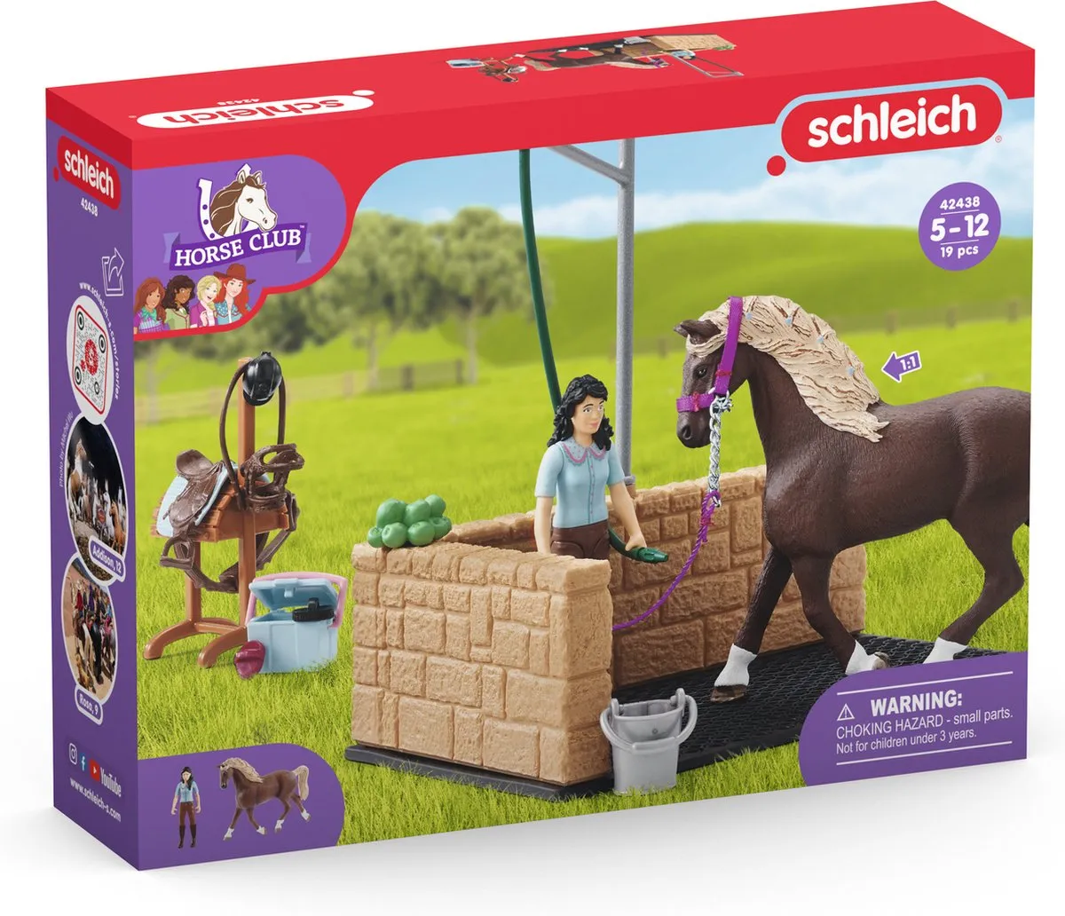 Schleich Horse Club Wasplaats Emily & Luna Speelfigurenset 14-delig
