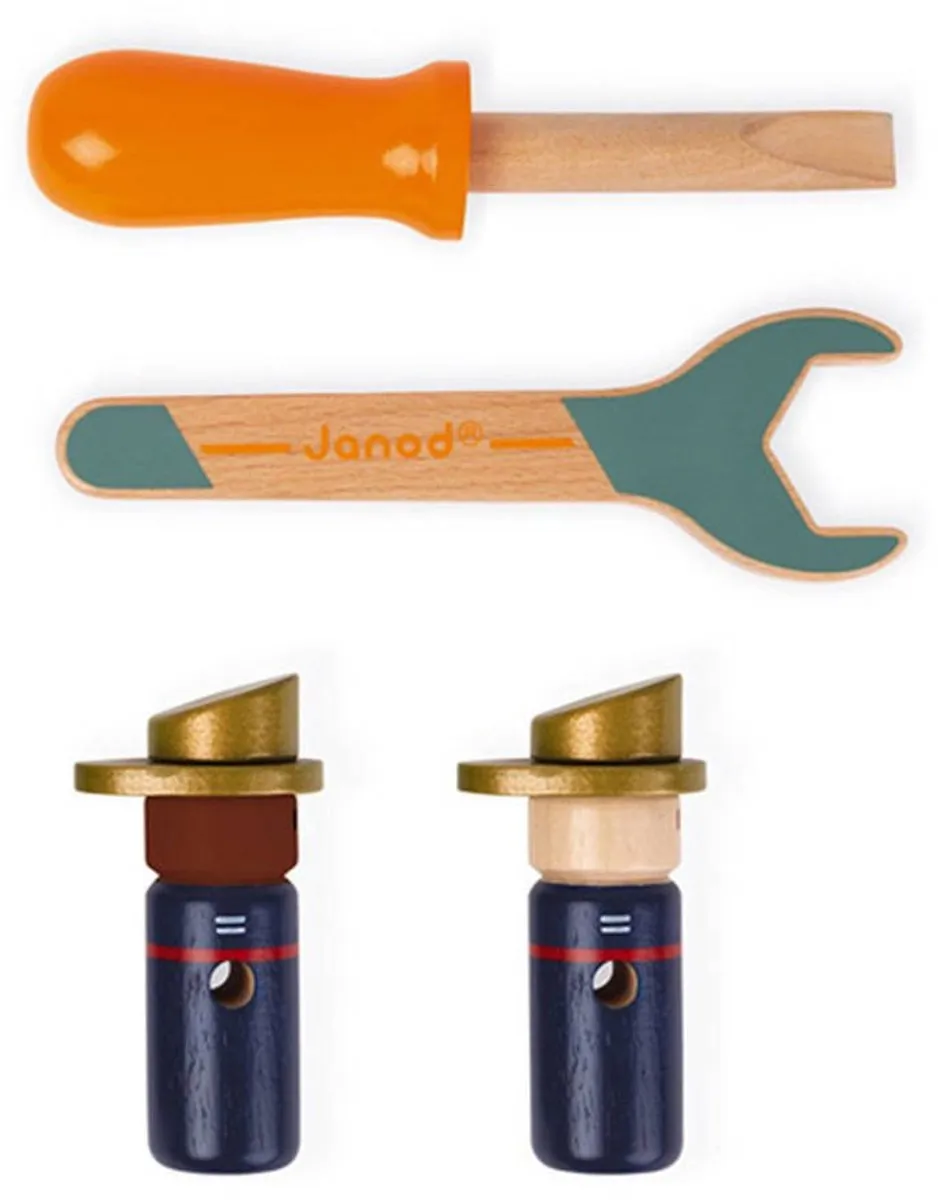 Janod Brico'kids Brandweerauto 6469 - 30cm - Rood