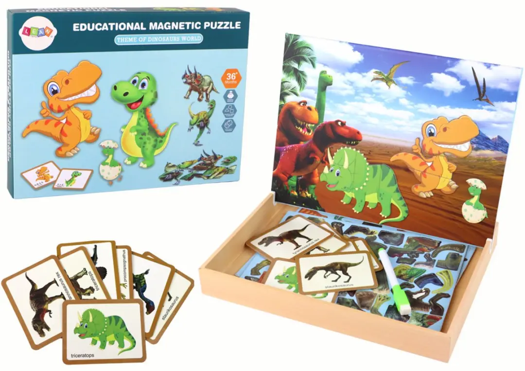 Lean Toys Magnetische Dinopuzzels