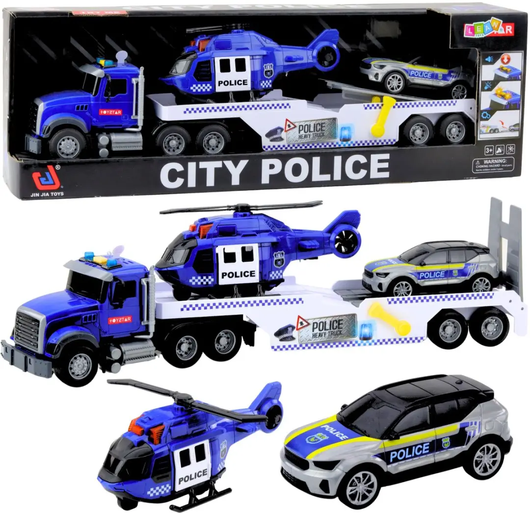 Lean Toys Politiewagen Helikopterauto