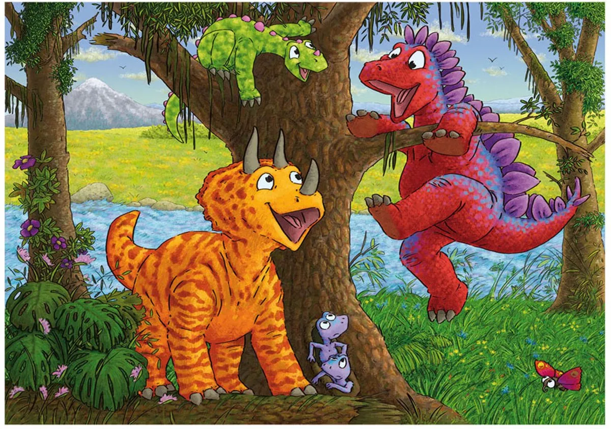 Ravensburger Vrolijke Dino's Puzzel 2x24 Stuks - Multicolor