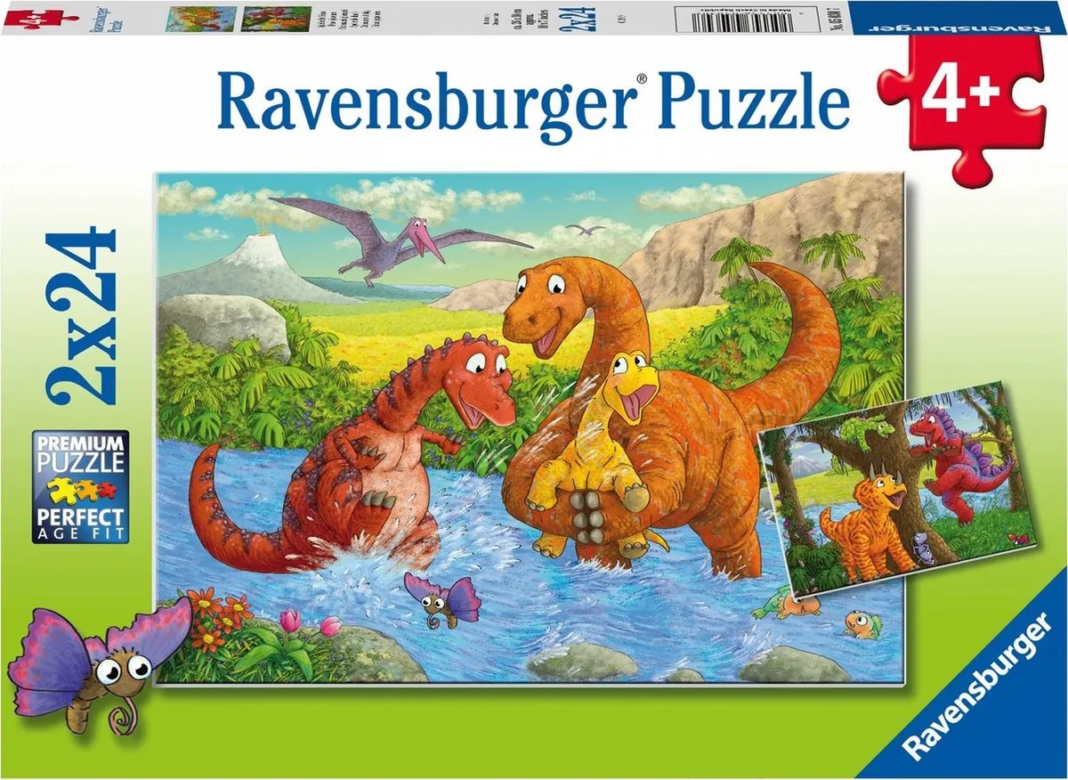 Ravensburger Vrolijke Dino's Puzzel 2x24 Stuks - Multicolor