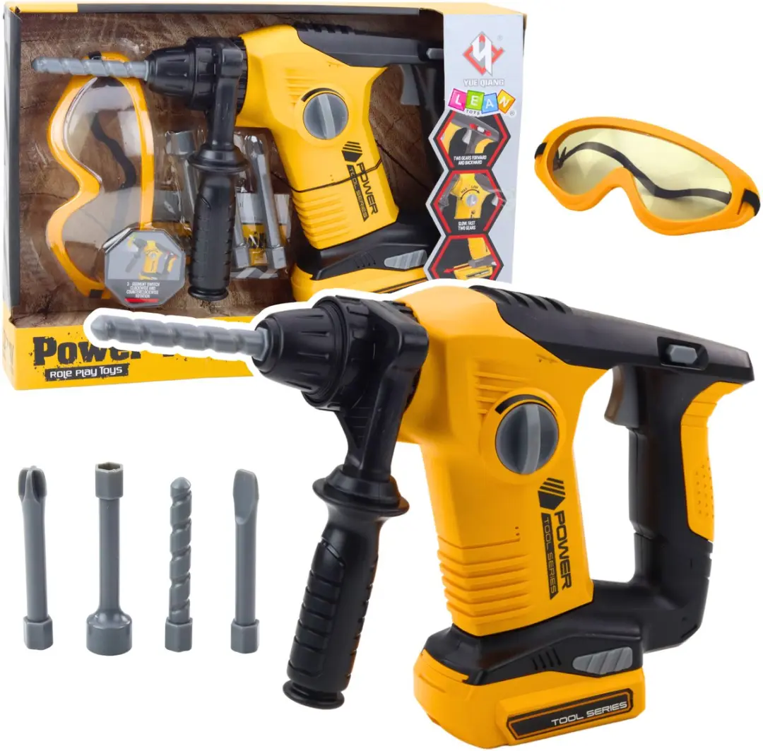 Kinderklopboormachine 4 verwisselbare bits Bril Geel