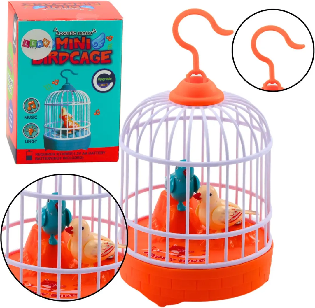 Vogelkooiverlichting op batterijen klinkt oranje