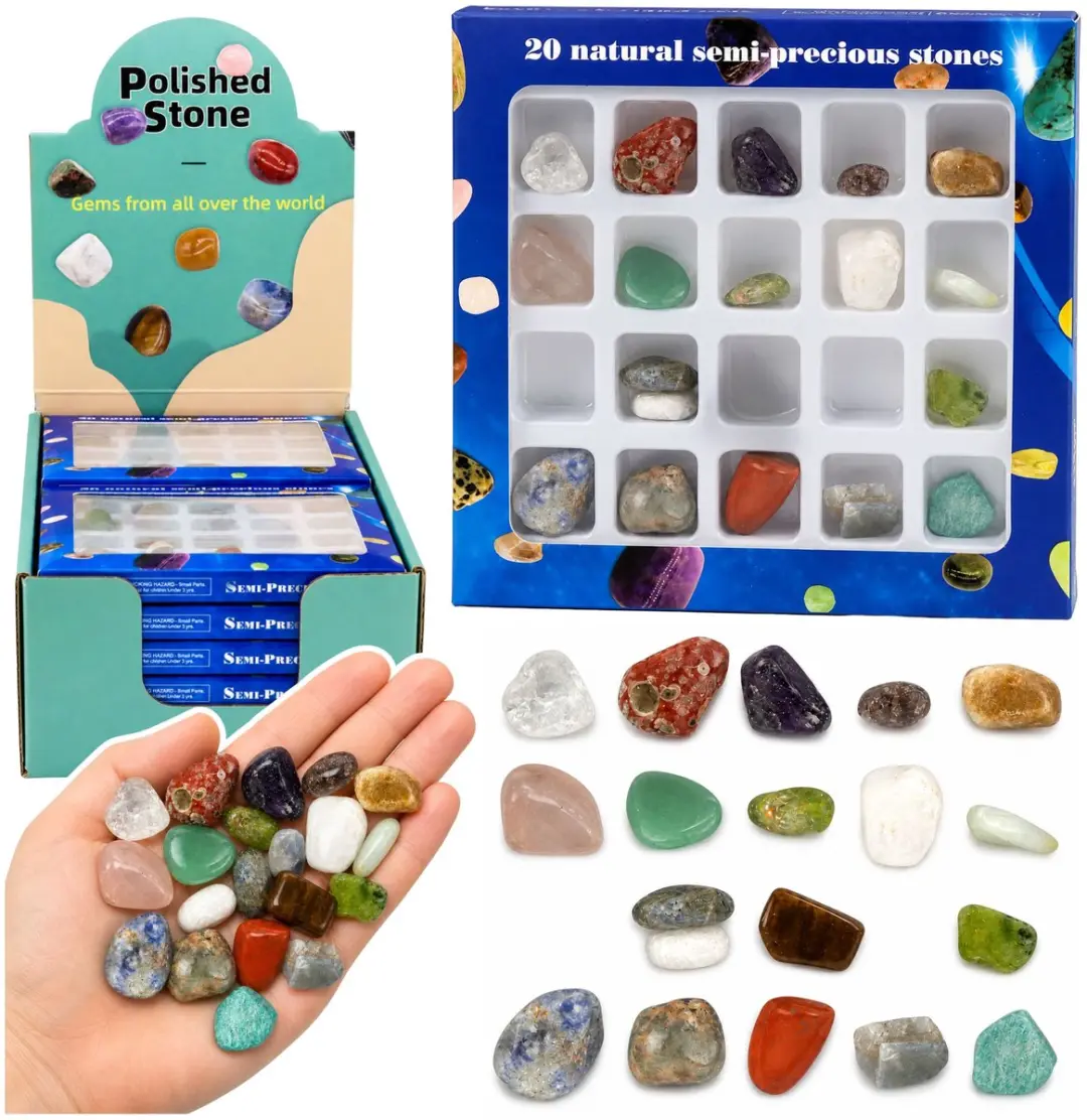 Set halfedelstenen verzamelstenen Educatief 20 stuks.