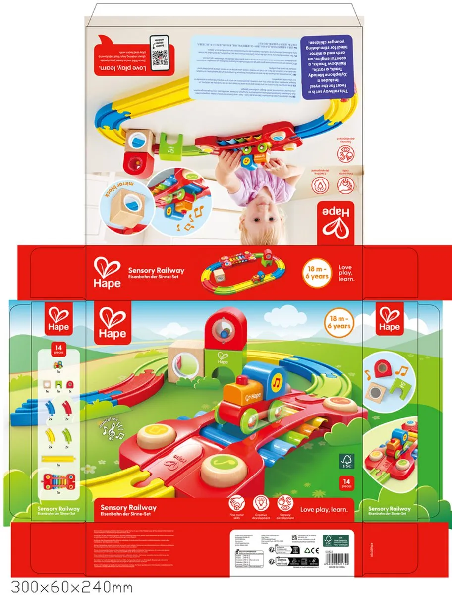 Hape Zintuiglijke Spoorweg E3822 - Veelkleurig