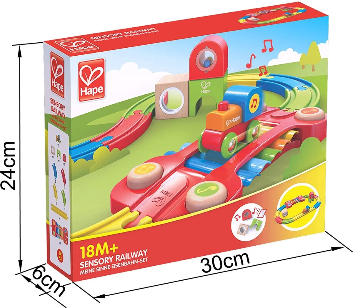 Hape Zintuiglijke Spoorweg E3822 - Veelkleurig