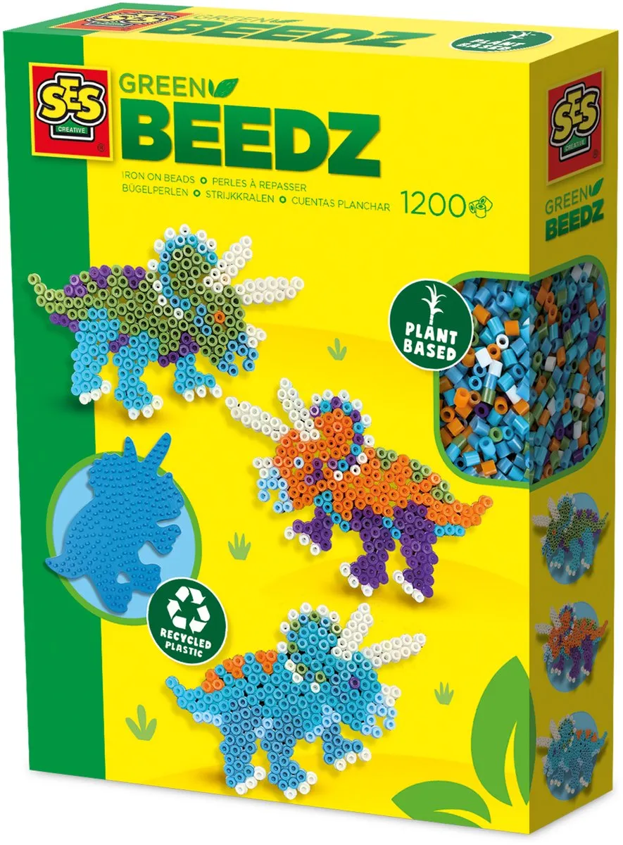 SES Creative Green Beedz Dino Strijkkralen 1200 Stuks
