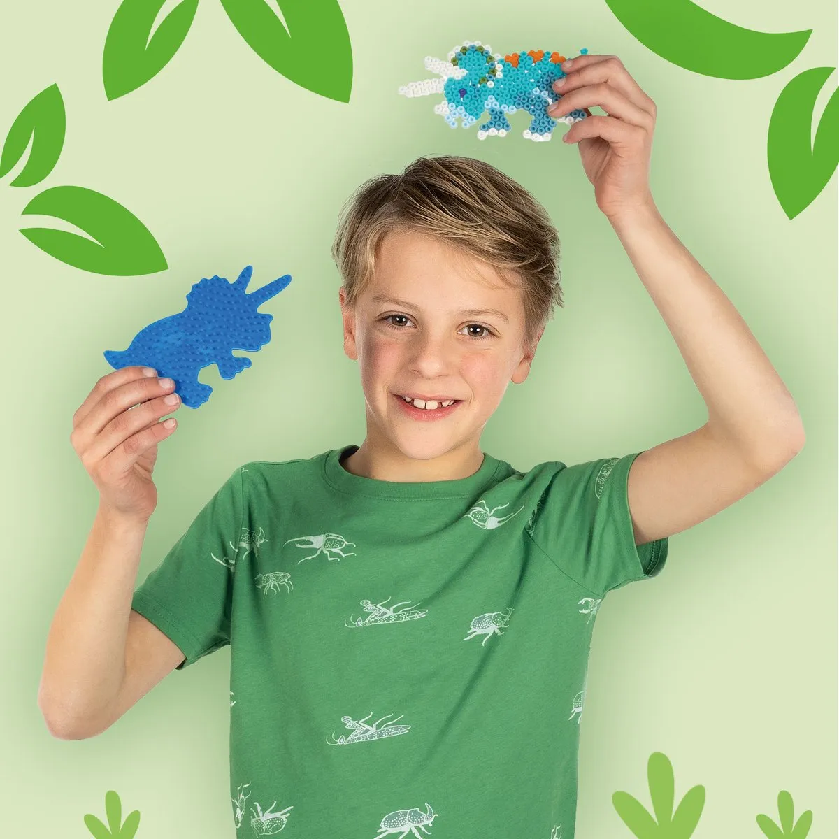 SES Creative Green Beedz Dino Strijkkralen 1200 Stuks - 12 Kleuren