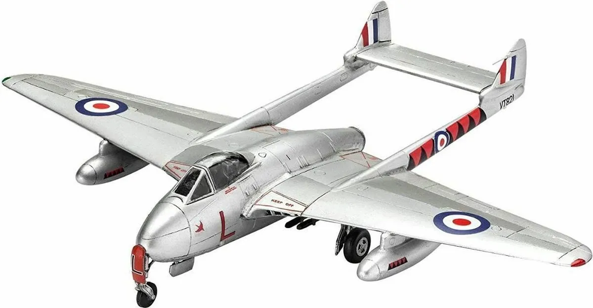 Revell Vampire F Mk.3 1:72 Modelbouwpakket - 58 Onderdelen - Grijs/Blauw