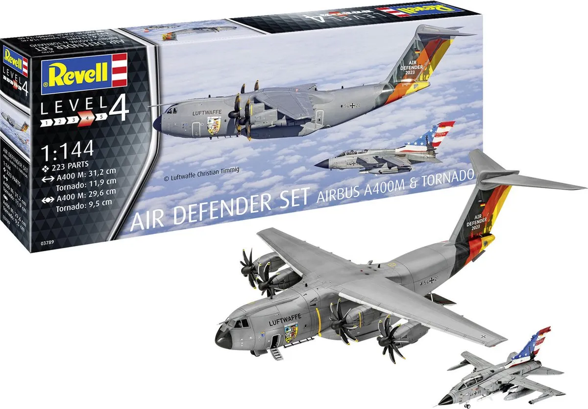 Revell 03789 Modelbouwpakket Vliegtuigen - Airbus A400M Atlas + Tornado IDS 1:144 - Multi
