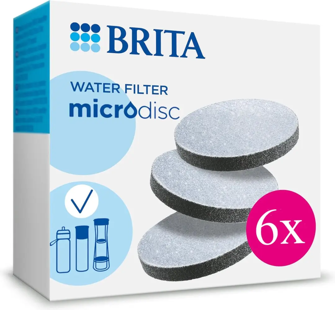 BRITA MicroDisc 6 stuks - 24 Weken Filtercapaciteit - Voor Waterfilterflessen en Karaffen