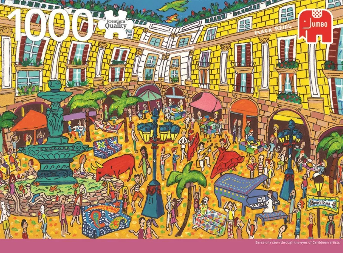Jumbo Puzzel Plaça Reial Barcelona - 1000 Stuks - Multicolor