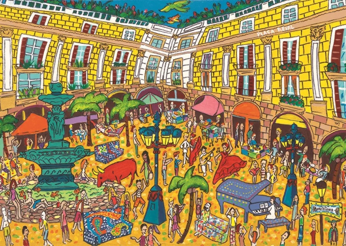 Jumbo Puzzel Plaça Reial Barcelona - 1000 Stuks - Multicolor