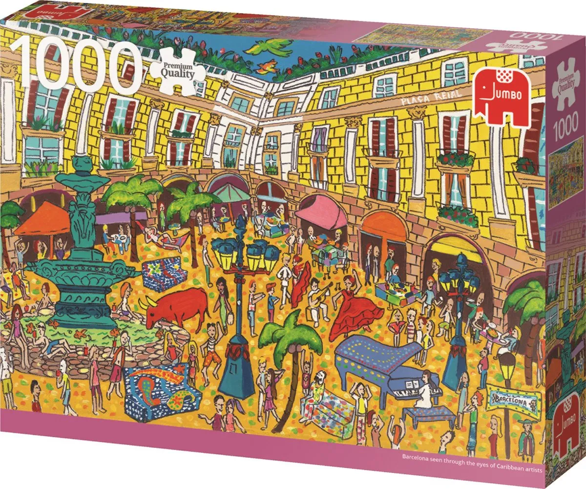 Jumbo Puzzel Plaça Reial Barcelona - 1000 Stuks - Multicolor