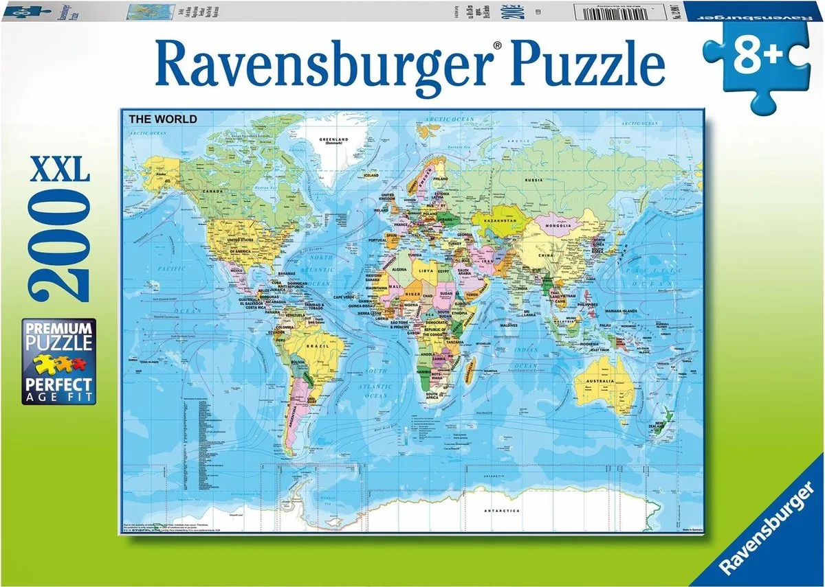 Ravensburger Wereldkaart Puzzel 200 Stuks
