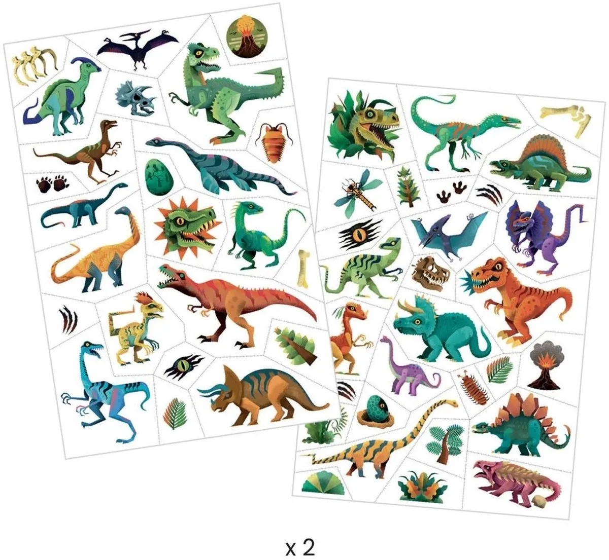 Djeco Tattoos Dino Club - Tijdelijke Tattoos - 250 Stuks - Meerkleurig