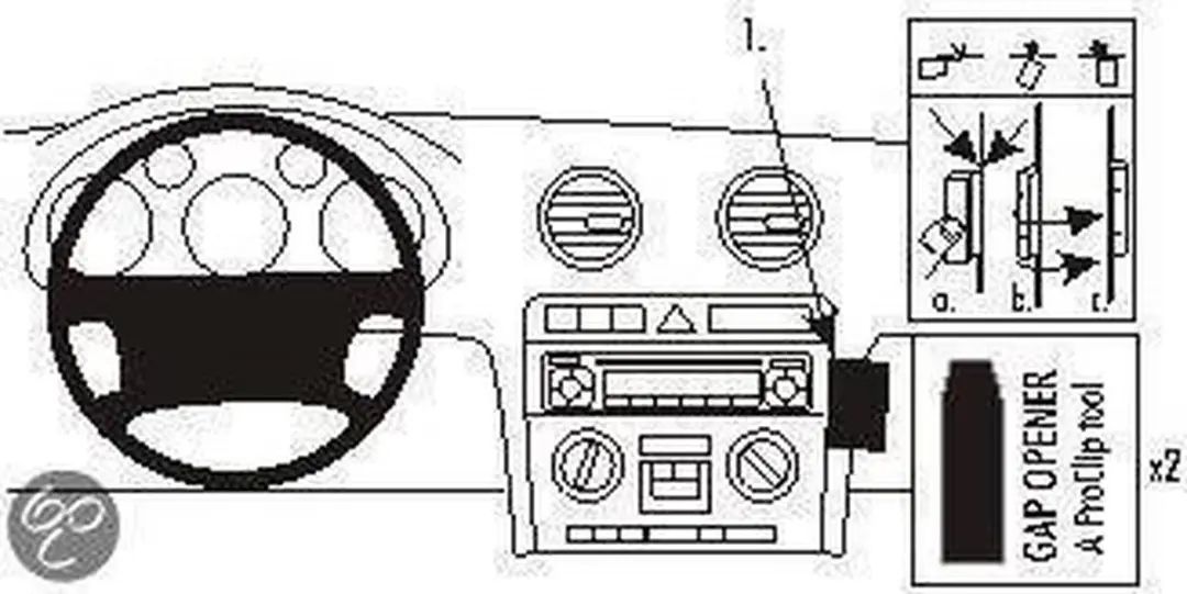 Brodit ProClip houder geschikt voor Audi A3/ S3 2003-2007 Angled mount