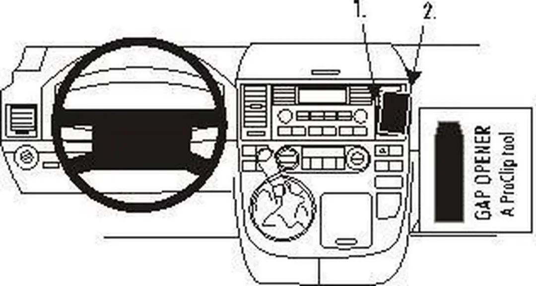 Brodit ProClip houder geschikt voor Volkswagen Multivan 2003-2009 Angled mount