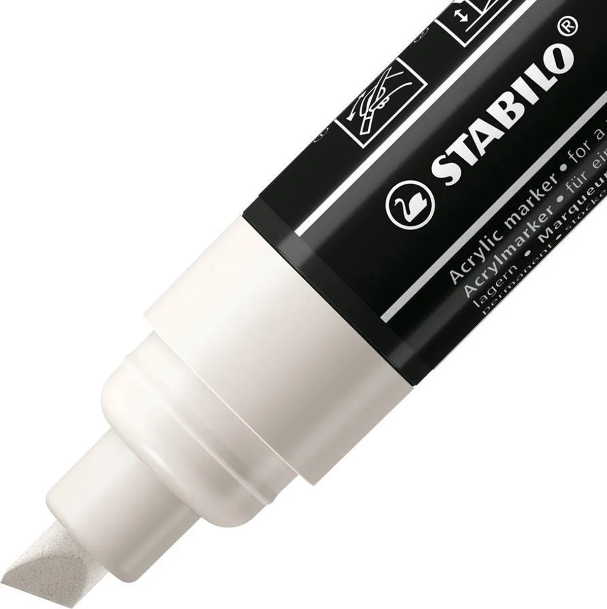 STABILO FREE T800C Acryl Marker - Schuine Punt 4-10mm - 5 Stuks