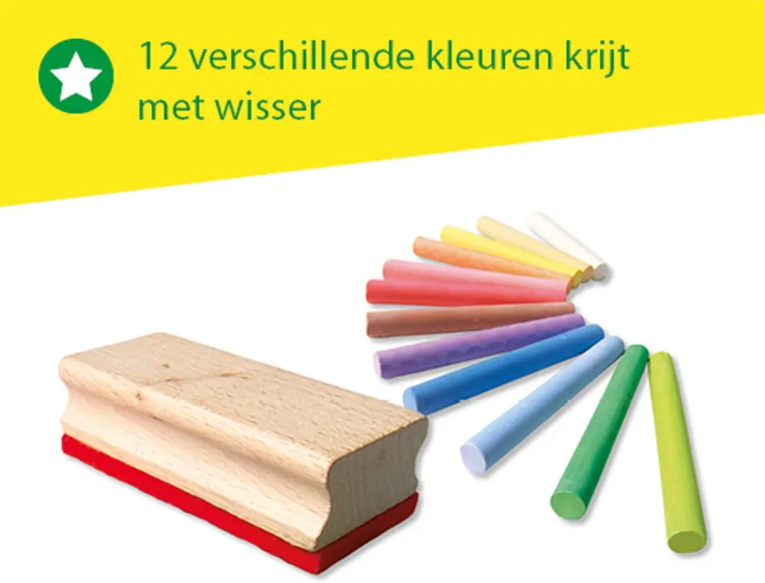 SES Creative Krijtjes met Wisser - 12 Kleuren