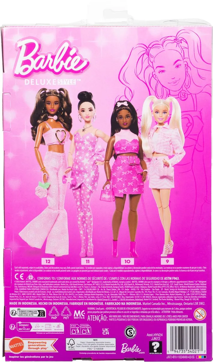 Barbie JJN71 Modepop - Roze Denim Croptop - afbeelding 6 van 6
