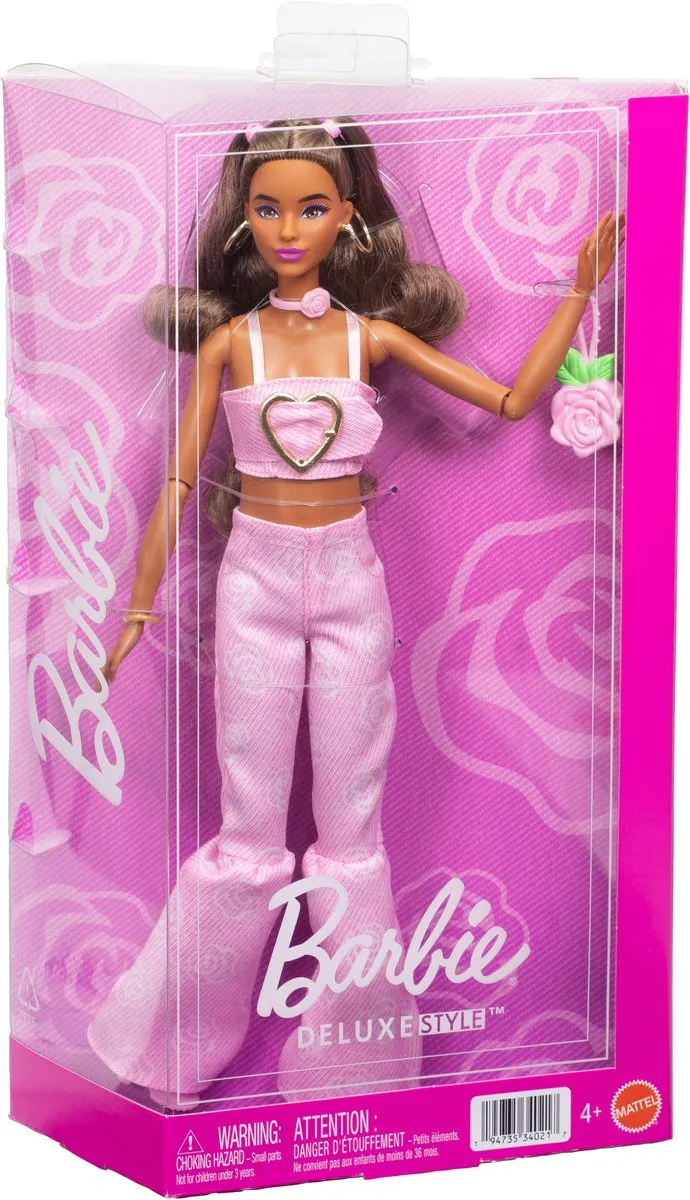 Barbie JJN71 Modepop - Roze Denim Croptop