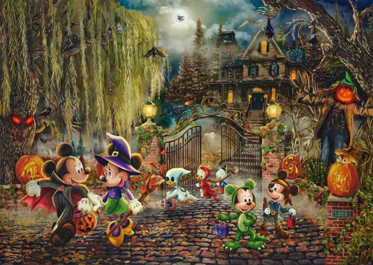 Schmidt Puzzel - Disney, Mickey & Minnie halloween fun - Thomas Kinkade Studios Collectie - 1000 stukjes