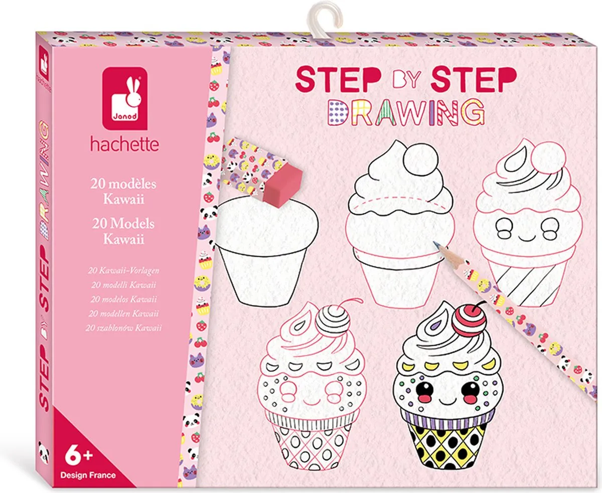 Janod Step by Step Creatief Kawaii Tekenkit - 20 Modellen - afbeelding 6 van 6