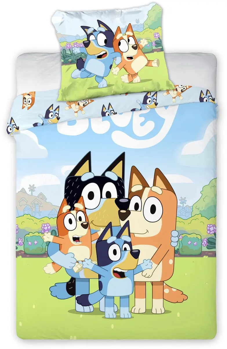 Bluey Peuter Dekbedovertrek Junior 100x135 Katoen Kussensloop 40x60