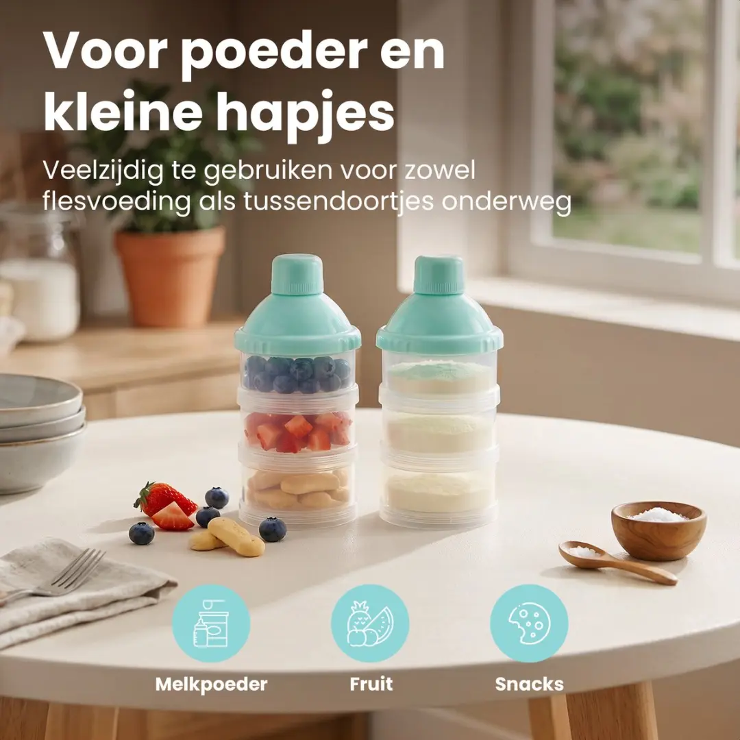 Dutsi Melkpoeder Bewaarbakjes 2 Stuks - Transparant - afbeelding 6 van 6
