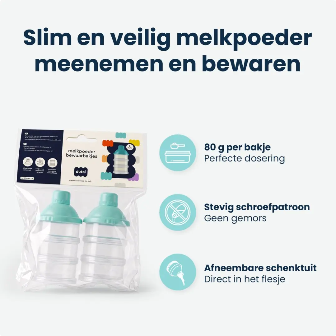 Dutsi Melkpoeder Bewaarbakjes 2 Stuks - Transparant