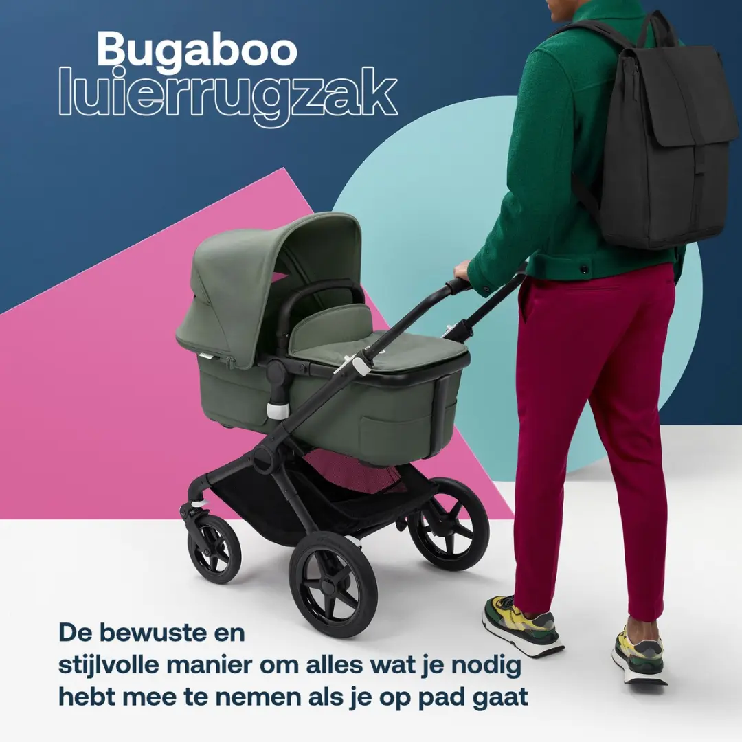 Bugaboo Luierrugzak Midnight Black - met Verschoonmat & Bekerhouder
