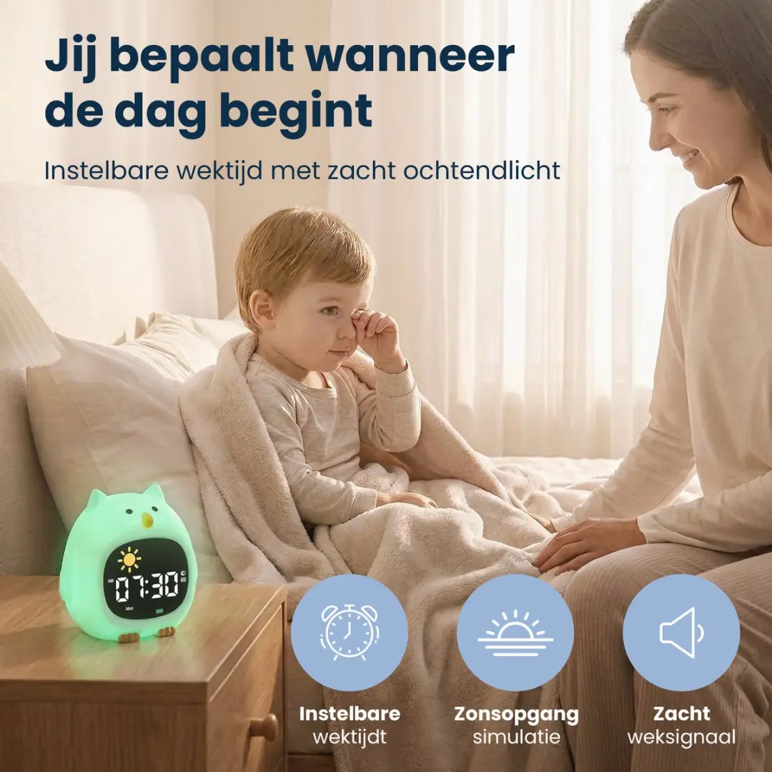 Dutsi Sleepy Luna Slaaptrainer Uil - Kinderwekker & Nachtlampje