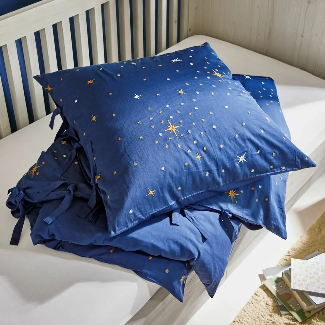 Loberon Beddengoed Starwhisper Wieg - Blauw/Goud
