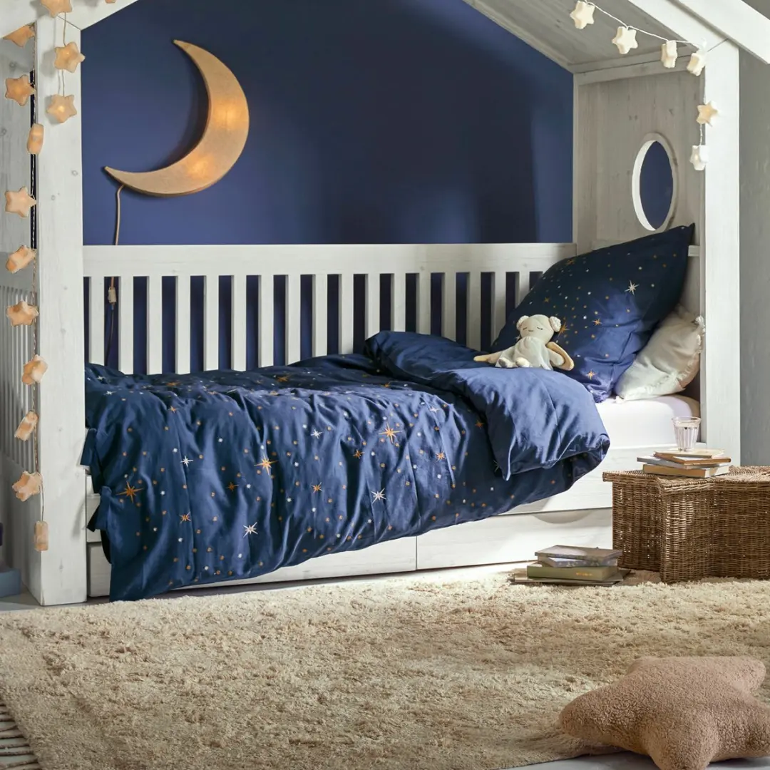 Loberon Beddengoed Starwhisper Wieg - Blauw/Goud